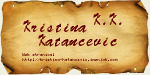 Kristina Katančević vizit kartica